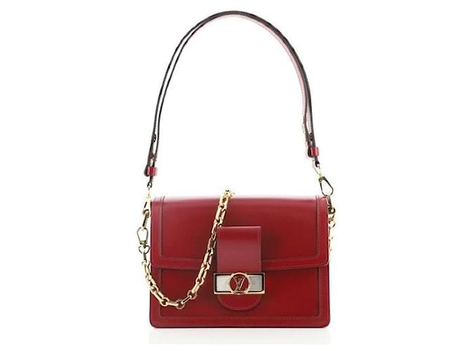 LOUIS VUITTON New Dauphine bag cherry red calf leather MM  ref.409862
