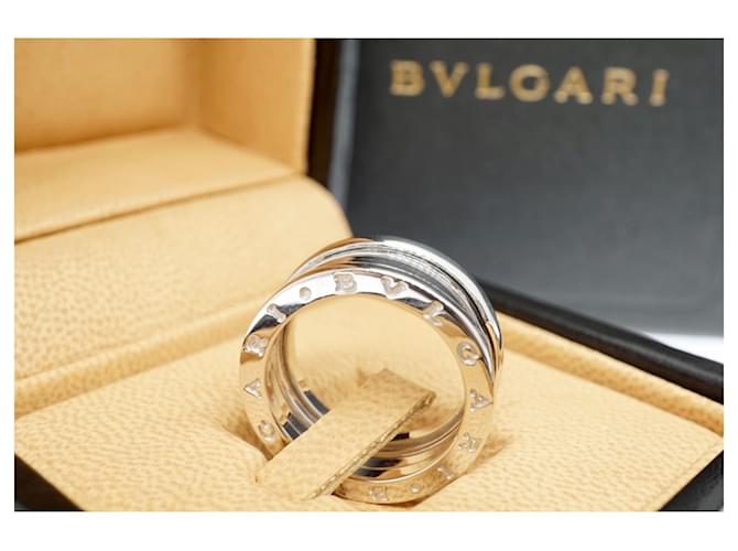 Bulgari Bvlgari 18k Oro blanco B.Cero1 3-Tamaño del anillo de banda EE. UU.6.3/4 UE54 Plateado Plata  ref.409881