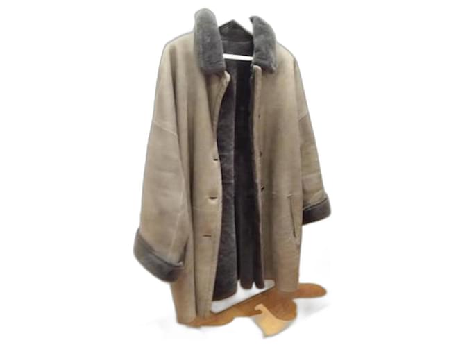 Autre Marque Coats, Outerwear Taupe Lambskin  ref.359564