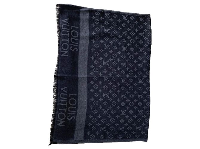 Louis Vuitton-Schal Anthrazitgrau Wolle
