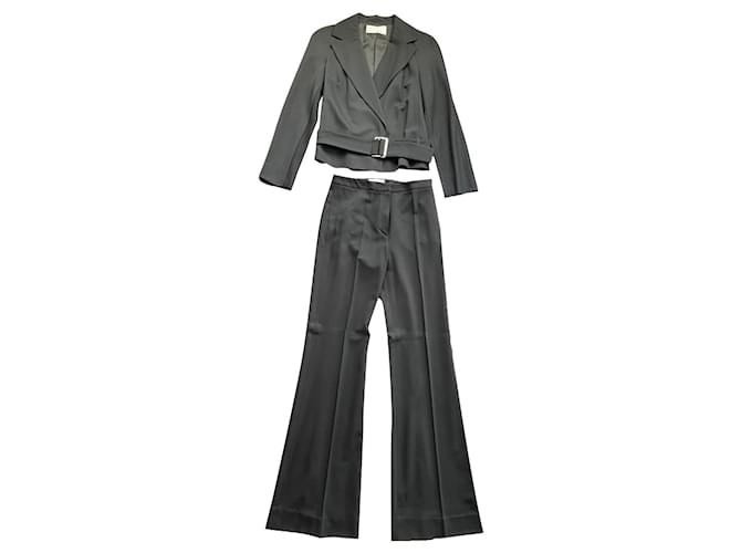 Valentino tailleur pantalon Laine Noir  ref.409237