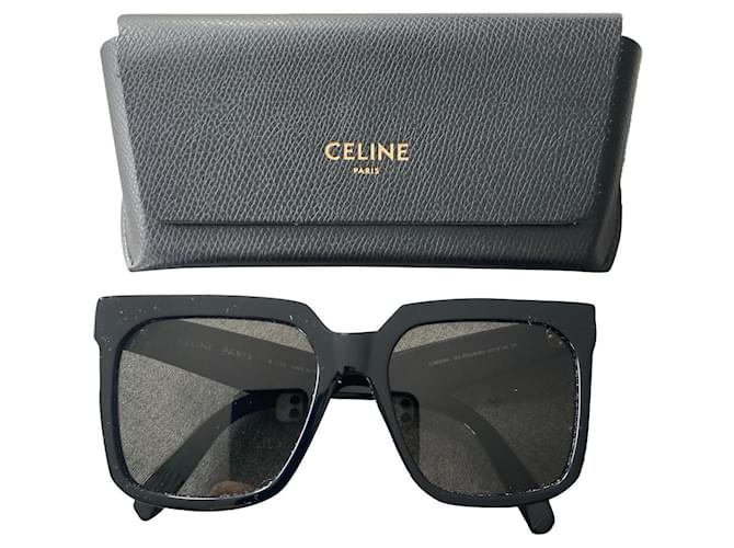 Céline Des lunettes de soleil Plastique Noir  ref.409245