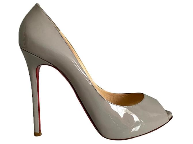 Christian Louboutin  heels. Grey Leather  ref.409339