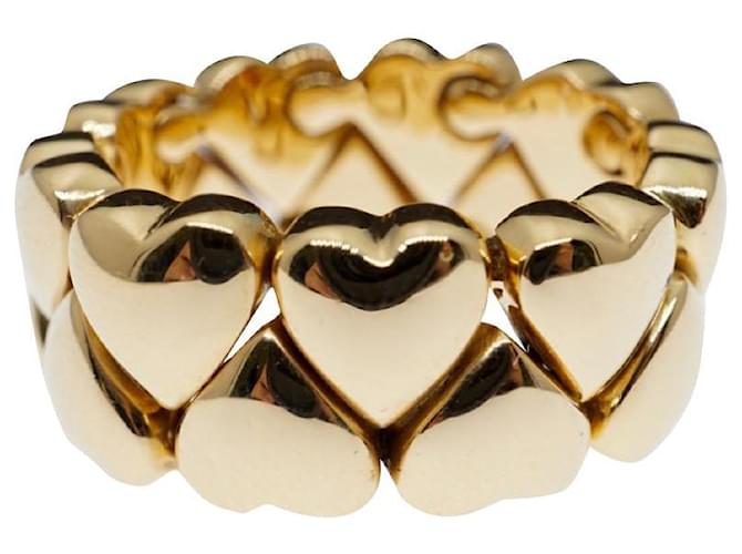 cartier 18 Karat Yellow Gold lined Coeur's Heart Band Ring Gold hardware Pink gold  ref.409874