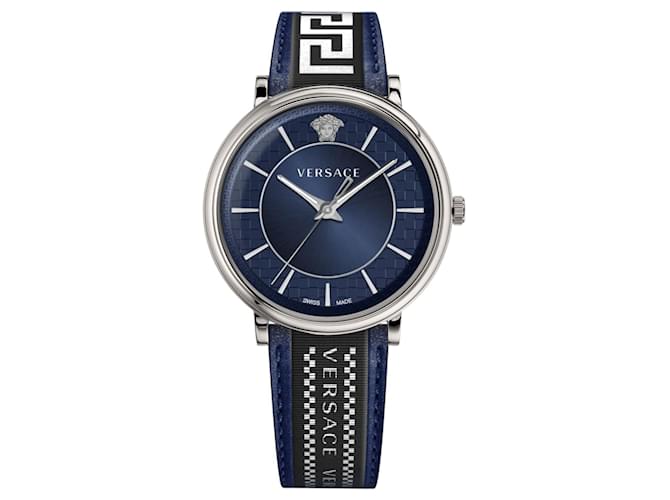 Versace V-Circle Strap Watch Metallic  ref.410058