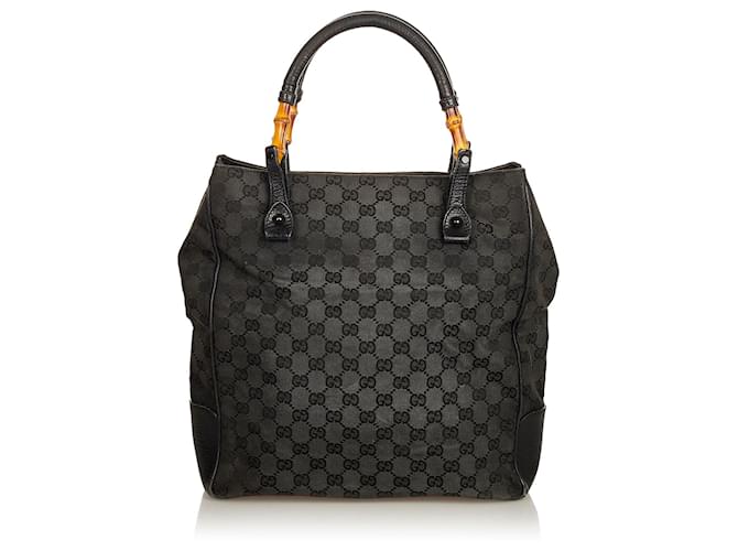 gucci black monogram tote bag