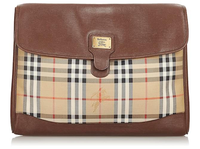 haymarket check and two tone leather clutch bag