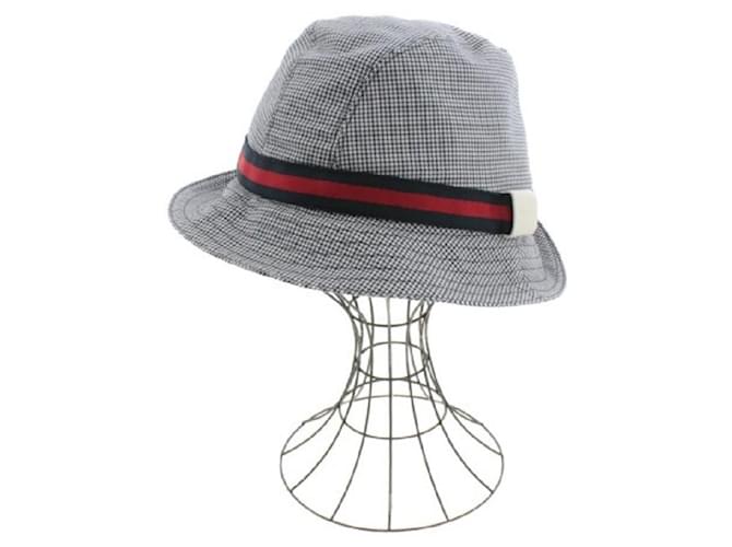 [Used] Gucci hat Men's Black White Navy blue Cotton  ref.410323