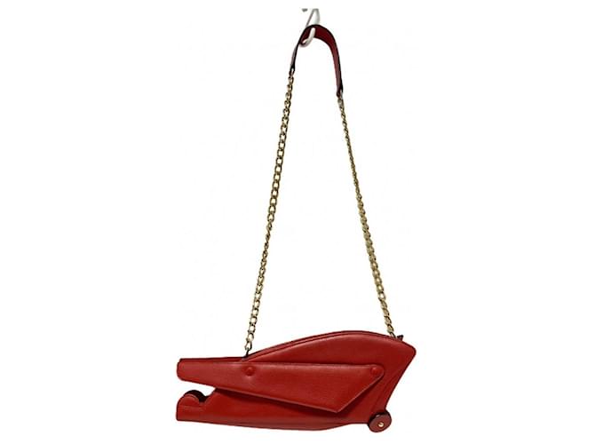 [Used] JW Anderson Shoulder Bag Chain Shoulder Red Leather  ref.410460