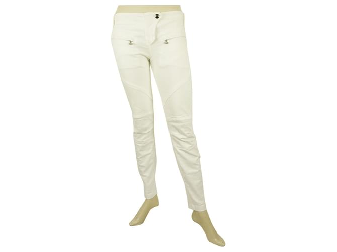 Dondup Jean skinny blanc en jean Pantalon en coton Pantalon sz 27 Code 3844432 Elasthane  ref.410497