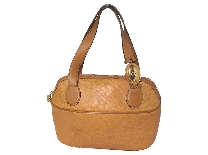 Bolsa Dior em couro granulado amarelo mostarda