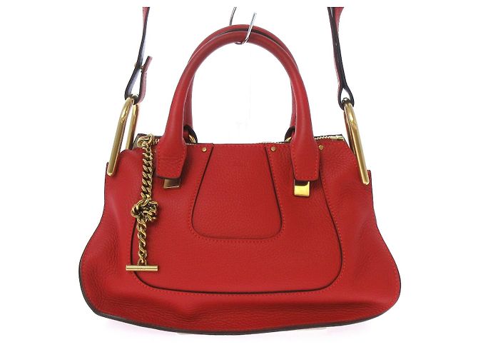 Chloé Hayley Hobo Rosso Pelle