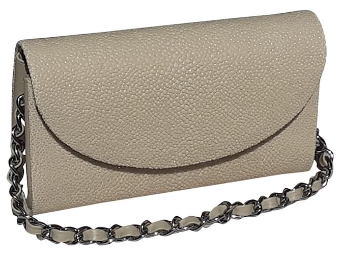 Autre Marque Beige Stingray Clutch Tasche Exotisches Leder  ref.410855