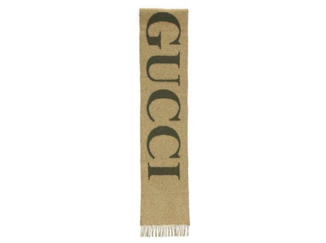Gucci wool scarf olive green