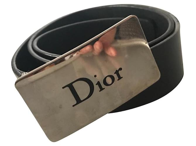 Dior Ceintures Cuir Noir  ref.410891