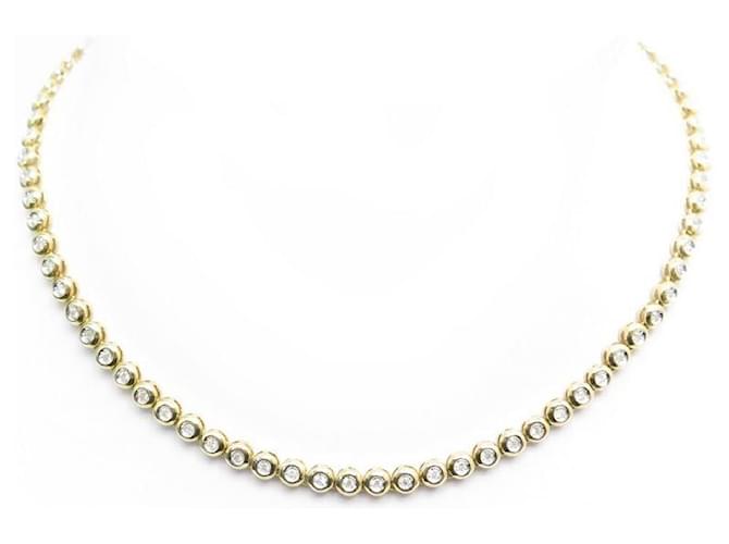 Autre Marque Neue Halskette 42 cm in gelbgold 18K 24.5GR DIAMANTEN 5.81HALSKETTE MIT DIAMANTEN IN CT-GOLD Golden Gelbes Gold  ref.410935