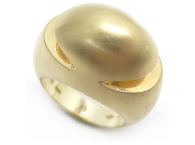NEW BULGARI FANCY DOME CABOCHON T RING51 In yellow gold 18K GOLD NEW RING Golden  ref.410940