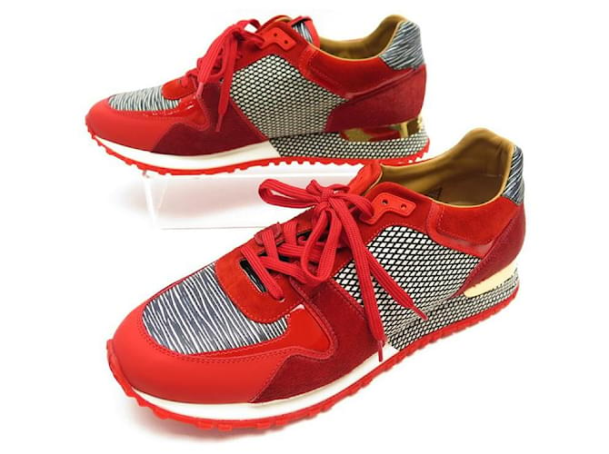 NEW LOUIS VUITTON RUN AWAY SNEAKERS 40.5It 41.5FR SNEAKERS SHOES Red  Leather ref.410960 - Joli Closet