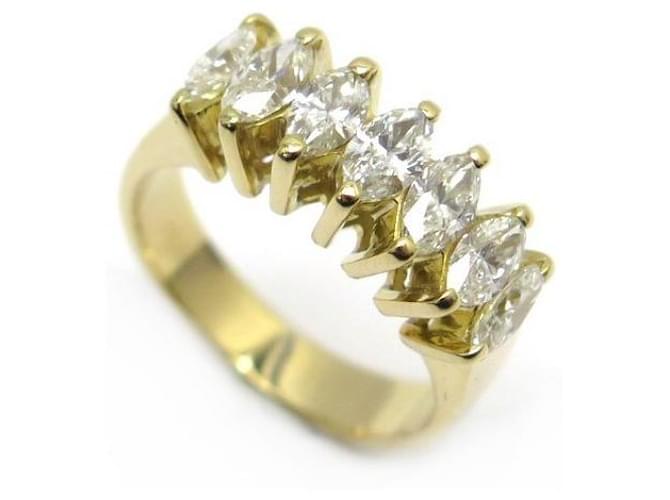 Autre Marque NINE T RING52 In yellow gold 18k and diamonds 1.75 CARATS VVS NEW YELLOW GOLD RING Golden  ref.411204