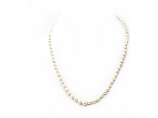 Autre Marque VINTAGE CHOCARNE CULTURED PEARLS NECKLACE YELLOW GOLD CLASP 18K PEARLS NECKLACE Golden  ref.411326