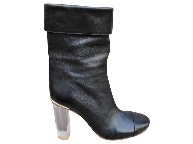 Chloé Stiefeletten mit Plexiglasabsatz 38 Schwarz