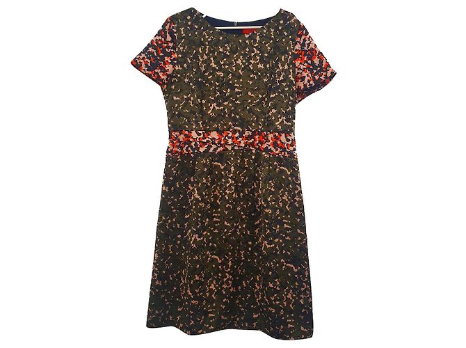 Hugo Boss Kleid Mehrfarbig aus Polyester und Viskose Mehrfarben
