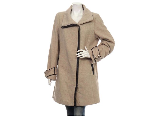 Abrigo Calvin Klein Beige de Lana XL