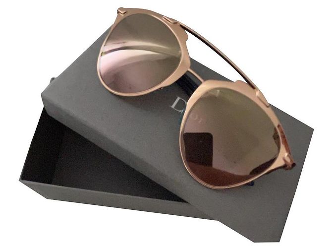 Occhiali da sole Christian Dior Reflected Aviator Blu Oro Metallo D'oro