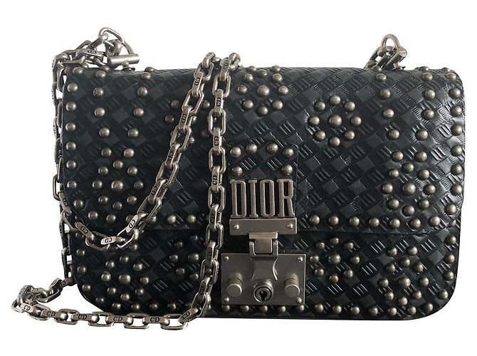 Borsa a mano Christian Dior Addict in pelle nera Nero