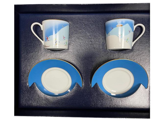 Chopard Rare porcelain Cup & Saucer set White Blue 