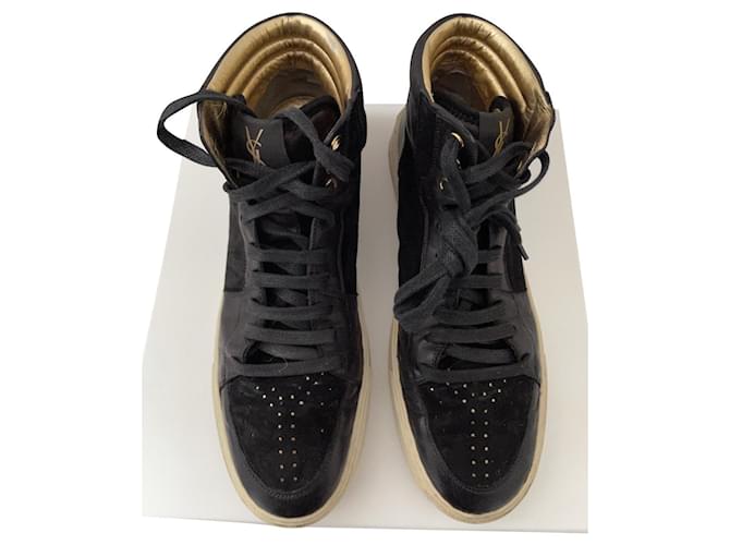Yves Saint Laurent Sneakers Black Suede  ref.411857