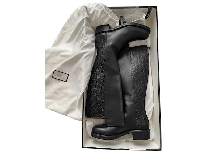 Gucci boot Black Leather  ref.411872