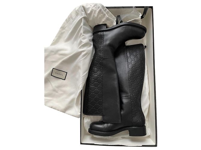 Gucci Black Leather Boots