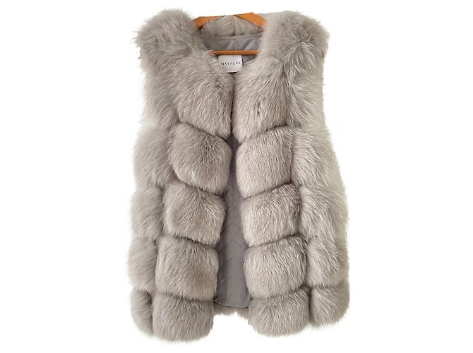 Autre Marque Mayfurs Pelzweste ärmellos grau