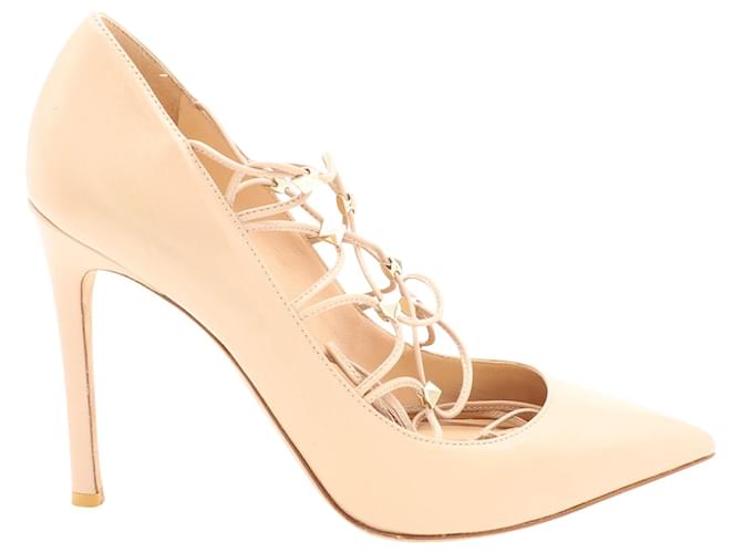 Valentino Lace-up Gladiator Pumps in Patent Flesh Leather Patent leather ref.411883 - Joli Closet