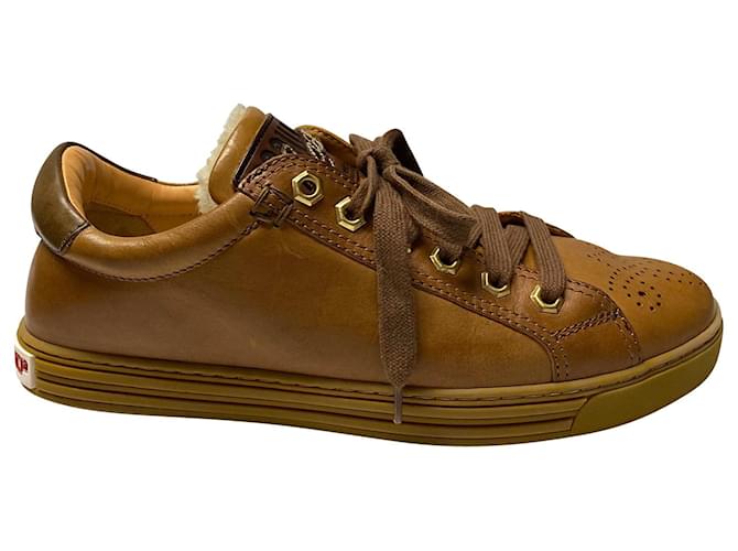 Dsquared2 Sneakers mit Fellfutter aus braunem Leder  ref.411910