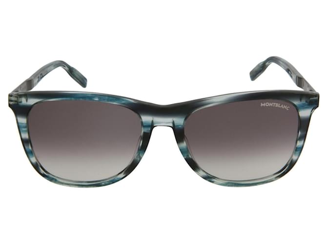 Montblanc Acetat-Sonnenbrille mit eckigem Rahmen Blau  ref.411934