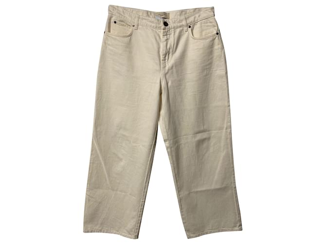 Max Mara Straight-Fit Denim Jeans in White Cotton  ref.411966
