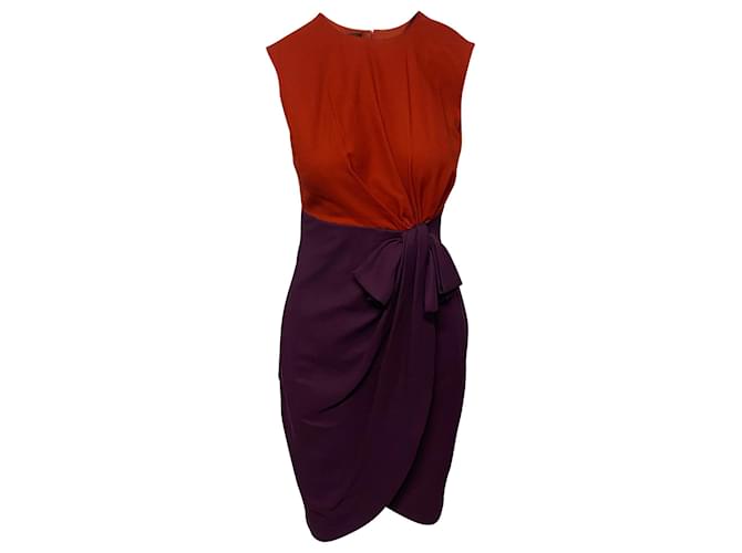 Giambattista Valli Sleeveless Pleated Dress in Multicolor Silk Red  ref.411987