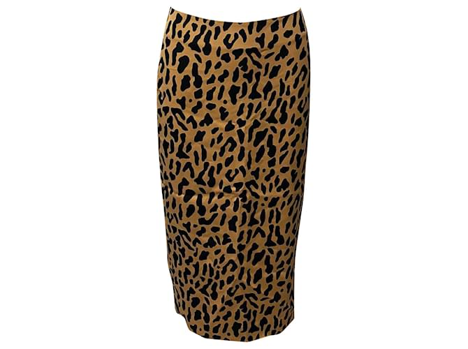 Diane Von Furstenberg Leopard Skirt in Multicolor Viscose Multiple colors  ref.412055
