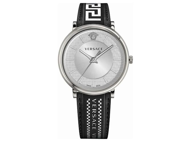 Versace V-Circle Gent Strap Watch Metallic  ref.412069