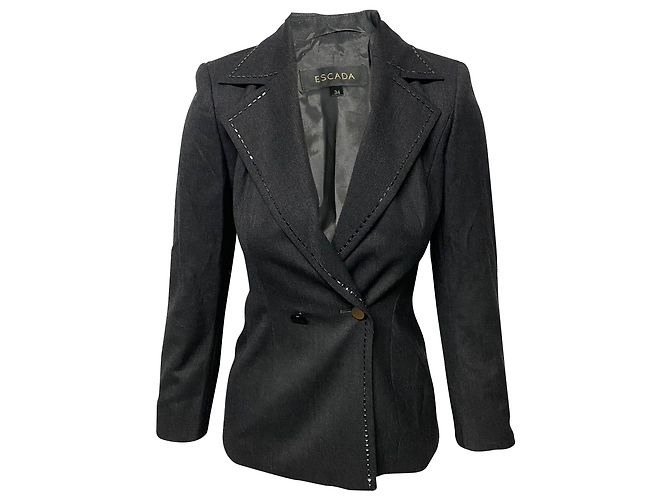 Conjunto Escada Black Stone Calças em Lã Preta Preto