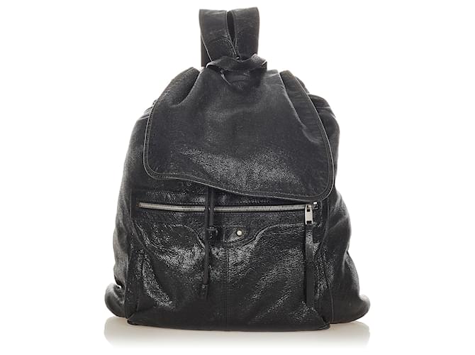 Balenciaga Black Motocross Classic Traveler S Leather Backpack  ref.412188