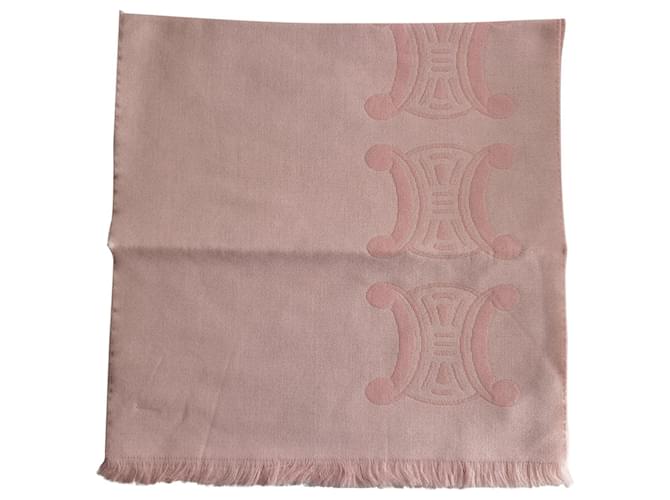 Cachecol Céline em lã rosa  ref.412281
