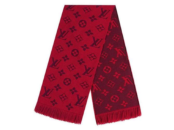 Louis Vuitton LV Logomania scarf red Wool  ref.412324