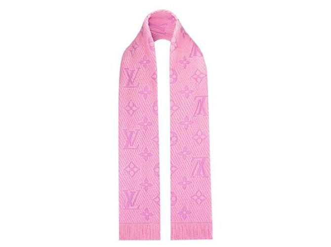 Louis Vuitton LV Schal logomania neu Pink Wolle  ref.412326