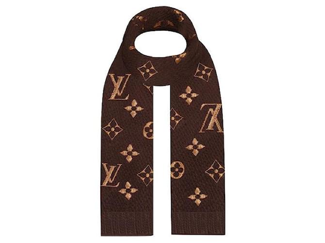 Louis Vuitton LV Logomania scarf Brown Wool  ref.412327