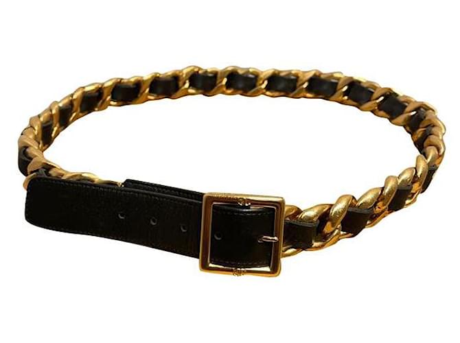 Chanel Collector Black Golden Leather Metal  ref.412346
