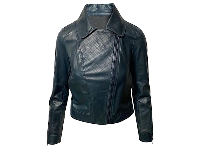 Chanel Motor Jacket in Green Leather ref.412388 - Joli Closet