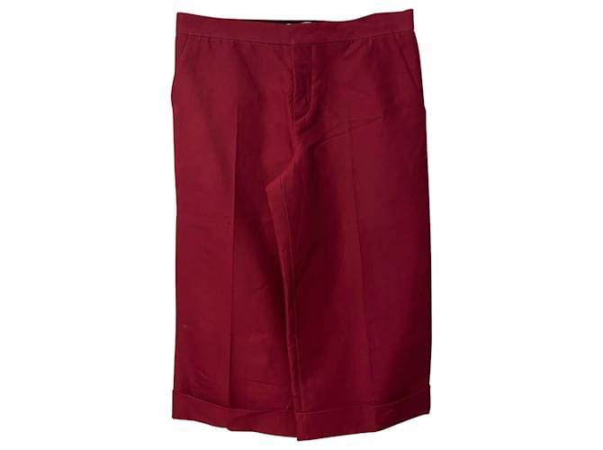 Marni – Kurz geschnittene Hose mit weitem Bein aus roter Baumwolle  ref.412434